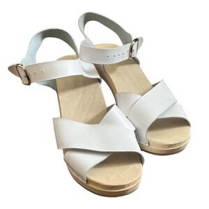 White summer clog sandals size 9